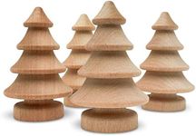 Mini Wooden Christmas Tree 2-3/4 inch, Pack of 10 Unfinished Wood Miniature Trees for Christmas Crafts, Peg People, Nature Table, and Small World Play, by Woodpeckers