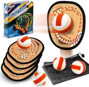 Toss and Catch Ball Game, Kids Toddler Sports Toy for Boys Girls 3 4 5 6 7 8 Year Old, Baseball Glove & Sticky Balls Set for Birthday Xmas Gifts Stocking Stuffer, Great Outdoor Yard Lawn Beach Games