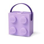 LEGO Lunch Box with Handle Lavender - Portable Lunch Box for Kids & Adults, Food Storage Container with Lid, Dishwasher Safe, Lunch Bag, Snack Box