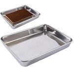 Baking Cookie Sheets Pans,Jelly-Roll Pans Roasting Pan,Stainless Steel Baking Pans Tray Cookie Sheet,Nonstick Toaster Oven Baking Sheet Pans, Easy Clean & Dishwasher Safe (16.2'' x 12.6'')