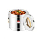 Mintage Sambar Pot Stainless Steel 10 Liters | Sambar Pot with Lid | Casserole for Cooking | Casserole with Side Handles | Canteen & Hotel Casserole Container | Biryani Box Puff Insulated Hot & Cold