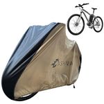 ASHVA Stylish Bicycle Cover, WaterResistant, UV Protection, Heat Resistant & DustProof, Ultimate Protection for Your Bicycle, Compatible with all Bicycle Model's, Beige Black