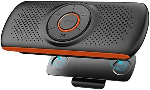 Car Speaker with Bluetooth Handsfree Car Kit,Wireless Speakerphone with Visor Clip,Bluetooth Car Speakerphone with HiFi Sound,Support Voice Assistant,GPS & Music with TF Card Slot,for Safe Driving