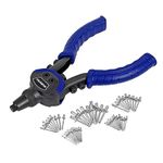 WORKPRO Rivet Gun Set 5-in-1, 10-Inch Pop Riveter with 5 Sizes Interchangeable Nozzle 2.4mm 3.2mm 4mm 4.8mm 6.4mm, Heavy Duty Hand Riveter with 100-Piece Rivets