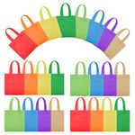 OOTSR 24 Pack Party Gift Tote Bag, 7.87 x 7.87 inch Non-Woven Party Favor Bag with Handle Goodie Treat Bag for Kids’ Birthday Favors, Snacks, Candies, Toys, Crafts, 8 Colors