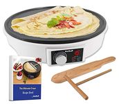 StarBlue 30.5cm Electric Pancake & Crepe Maker with FREE Recipes e-book and Wooden Spatula - AC 220-240V 50/60Hz 1000W, UK Plug, Europe Adapter Included