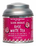 SAN-CHA Tea Boutique Rose White Tea (25X3 Cups), Pure Tea Buds Blended With Real Rose Petals, Worlds Healthiest Tea, Silver Needles White Tea, 25 Milligram