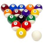 ATEK Spots and Stripes Pool Table Ball Set UK 2INCH, 16pcs Pool Ball Set Durable Billiard Balls for Professional and Home Use, Snooker Balls Pool Table Ball Set pool balls set full size UK