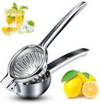 Qisebin Lemon Squeezer Stainless Steel with Premium Quality Heavy Duty Solid Metal Squeezer Bowl - Large Manual Citrus Press Juicer and Lime Squeezer, silver (KP3011)