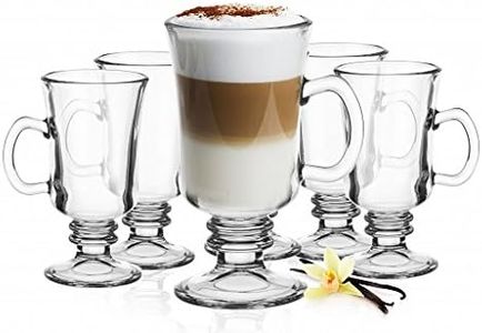 6 vasos de café irlandés con asa de cristal para latte macchiato