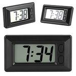 WESE Car Dashboard Digital Clock, Mini Clock LCD Digital with Adhesive Pad for Table for Installed in Car or Vehicle's Dashboard to Show The Time defult default