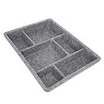 Navaris Felt Drawer Organiser Tray - Tidy Desk Drawers, Office Supplies, Jewellery, Cosmetics, Small Personal Items and Accessories - Grey