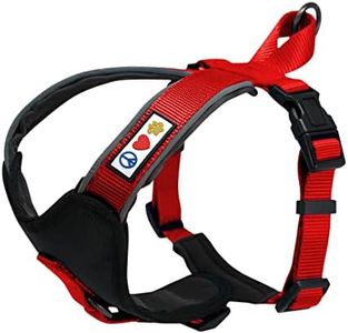 Pawtitas Vest Adjustable Padded Reflective Dog Harness Provides Comfort Control for Walk, Train and Reduces Pull Tugging Great Pet Accessories | Step in Dog Harness XS Extra Small Red