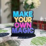 RAG28 Wooden Make Your Own Magic Study Office Table Decor Showpiece Home Decor Items (SQN28, Size: 6X6 Inches)