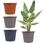 Q&H 20cm 24cm Plant Pots Lightweight Plastic Planter - Round Nursery Plants Pot with Drainage Holes - Indoor Outdoor Planting Container Seed Pottery Planters - Balcony Window Garden House 1Pcs (24cm)