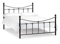 Julian Bowen Rebecca Double Bed, Metal, Black