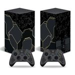 LEEWEE Xbox Series X Vinyl Skin Protector, 1 Console & 2 Controller Skins Resolution Decal Wrap Sticker, Easy On-Off Residue-Free