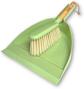 Sprinkle & Sweep Hand Broom and Dustpan Set - Small Dust Pan & Handheld Brush with Bamboo Handle - Cleaning Tools for Home, Car, or Indoor Pet Care