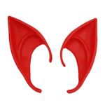 YUPPIN Elf Ear Latex Anime Dress Up Costume Fairy Ears Soft Pointed Ears Cosplay Halloween Anime Party Vampire Ears, Masquerade Accessories (Red- 10 cm)