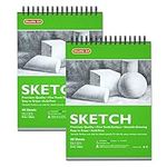 Shuttle Art 9”x12” Sketch Pad, 160 Sheets (68lb/100gsm) Drawing Pad, Pack of 2, 80 Sheets Each, Spiral Bound Sketch Book, Durable Acid-Free Drawing Paper, Great Sketch Pad for Kids, Teens & Adults