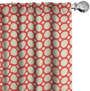 Ambesonne Geometric Window Curtains, Big Little Polka Dots Vibrant Toned Background Contrasting Colors Design, Lightweight Decor 2-Panel Set with Rod Pocket, Pair of - 28" x 84", Red Yellow