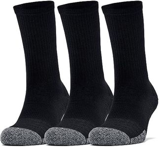 Under Armour Unisex Ua Heatgear Crew Long Sports Socks, Compression Socks (pack of 3), Black/Black/Steel