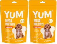 YuM Young Mega MultiVits Dog Vitamins, 6-in-1 Daily Vitamins and Supplements for Joints, Gut Health, and Brain Development, Aged 1+, 30 Multivitamin Chews (Pack of 2)