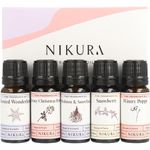 Nikura Winter Scents Fine Fragrance Oil Gift Set - 5 x 10ml | for Diffusers for Home, Soap & Candle Making, Wax Melts, Diffuser, Burner, Bath Bombs, Perfume Scents | Vegan & UK Made Essential Oils