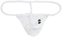 Newsywell Men's Cotton Thong Bikinis Micro Low Rise Spandex Briefs Underwear White XX-Large