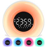 OrangeLight Wake Up Light Sunrise Alarm Clock with Sunrise Sunset Simulation 25 Nature Sleep Sounds 13 Colors Night Light Dual Alarms Snooze Function Sleep Aid for Heavy Sleepers Kids Adults (White)