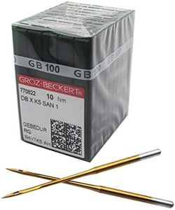 GROZ-BECKERT Needle in CKPSMS Clear Plastic Box - 100PCS Groz Beckert DBXK5 SAN1 GEBEDUR Titanium Coated Industrial Embroidery Machine Needles (Size 80/12)