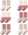 FedMois 6 Pairs Baby Kids Cozy Warm Winter Socks Anti-slip Infant Toddler Thermal Crew Socks, rabbit, 1-3 Years