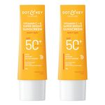 Dot & Key Vitamin C + E Super Bright Sunscreen SPF 50 Combo (Pack of 2, 50gm each) | Water-Light, UVA/UVB & Blue Light Protection | For Even Toned & Glowing Skin | No White Cast, | For All Skin Types