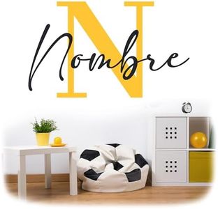 Becral - Nombre con inicial personalizado | Pegatinas personalizadas Nombre y inicial para pared, puerta o armario | Vinilo Decorativo Pared infantil | Pegatinas Nombre | Pegatinas pared decorativas