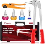 Saker PEX Tube Expansion Tool Kit | PEX-A Expansion Tool with 1/2'', 3/4'',1'' Expansion Heads | Mannual Expander Tool Kit SD-F1960 Standard PEX Coupling
