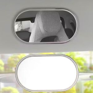 Car Sun Visor Mirror, Vehicle Cosmetic Makeup Mirror, Automotive Self-Adhesive Vanity Mirror for Truck,SUV（Oval)