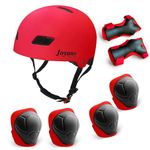 Joyano Kids Bike Helmet Toddler Helmet 3-8 Yrs Sport Gear Set Adjustable Child Cycling Helmet with Knee Pads Elbow Pads Wrist Guards Youth Skateboard Helmet CPSC Certified (Red)