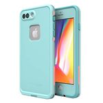 LifeProof FRĒ Series Waterproof Case for iPhone 8 Plus & iPhone 7 Plus (Only) - Non-Retail Packaging - Wipeout (Blue Tint/Fusion Coral/Mandalay Bay)