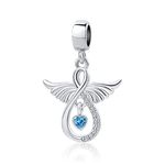 OutstandLong Angel Wings Infinity Blue Heart Crystal Women Beads Charms for Pandora Charm Necklace Bracelets Girls