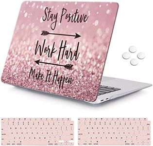 iCasso for MacBook Air 13 Inch Case 2020 2019 2018 Release A2237 M1/A1932/A2179 with Retina Display Touch ID, Protective Hard Plastic Shell Case and Keyboard Cover for MacBook Air 13 (Pink)