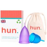 2 Pack Menstrual Cup – Medical Grade Silicone Period Cup with Cotton Storage Bag – Reusable Tampon Alternative – 12 Hour Leak Protection – BPA Free Zero Waste Period Care – Small and Regular Size