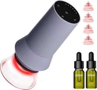 ZDEER Cupping Set, Electric Cupping Kit for Massage Therapy, Lymphatic Drainage Massager with Heat, 6 Levels for Muscle Relaxation, 5 Cups + 2 * 10ml Essential Oil