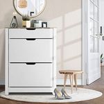 Artiss Shoe Cabinet Shoes Organiser Storage Rack Drawer Shelf 16 Pairs White Footwear Closet Organisation Home Bedroom Hallway Entryway Furniture Decor Space-Saving Durable Sturdy Easy Assembly