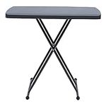 Iceberg IndestrucTable Classic Personal Folding Table, Heavy Duty Utility Table, Adjustable Height, Charcoal, 19.5” L x 30” W x 28" H