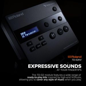 Roland TD-02KV Electronic V-Drums Kit – Compact Digital Drum Set