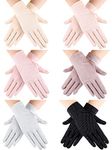 6 Pairs Women Summer UV Protection Gloves Touchscreen Driving Gloves Non-Slip Sun Protective Gloves (Purple, Black, Pink, Light Pink, Beige, Gray)