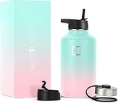Iron Flask Sports Water Bottle - 1890 ml, 3 Lids (Straw Lid), Vacuum Insulated Stainless Steel, Double Walled, Thermo Mug, Metal Canteen