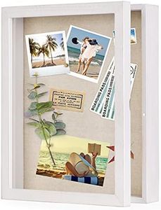 Love-KANKEI Cornice Porta Foto 3D in legno da Riempire per la Famiglia Amici ecc. (28 x 35 cm, Bianco)