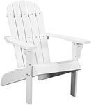 PolyTEAK Traditional Adirondack Chair, Real Wood Look, All Weather Plastic Outdoor Chairs for Firepit, Campfire, Patio, Pool, Easy Assembly with Comfortable Seat for Long Relaxation - White