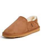 Fireside by Dearfoams Men's Hobart Shearling Closed Back Slipper, Chestnut, Numeric_9